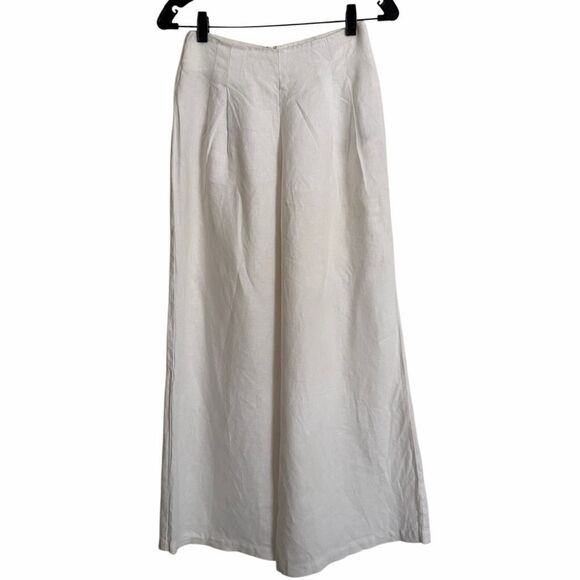 Faithfull the Brand Wide Leg Linen Pants White S - Picture 2 of 8